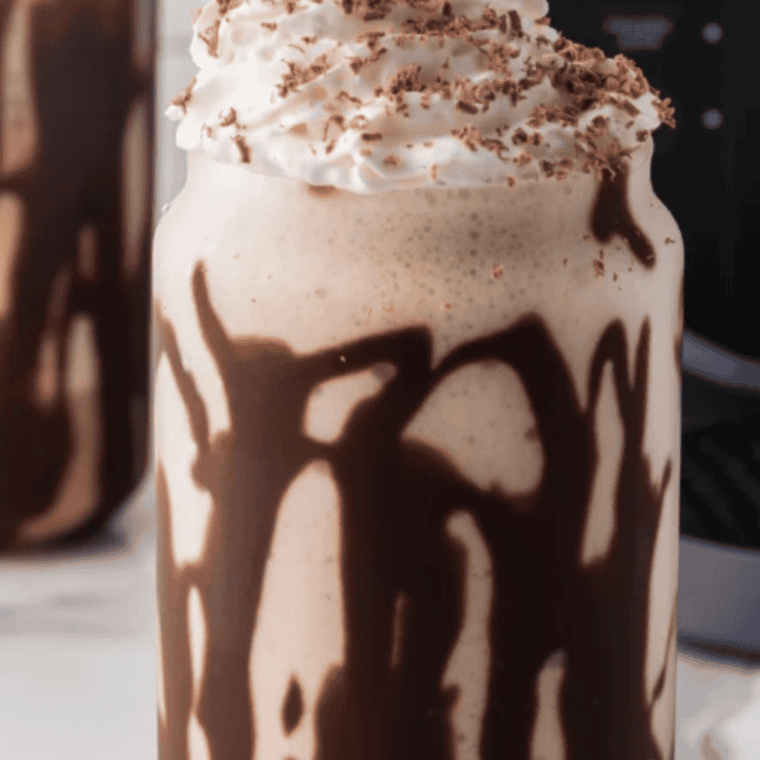 Ninja Creami chocolate malt ice cream scooped into a bowl with malted milk balls on top