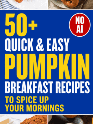Craving pumpkin for breakfast? These 50+ quick and easy pumpkin breakfast recipes are packed with cozy fall flavor, from pumpkin pancakes, waffles, and French toast to pumpkin muffins, overnight oats, and spiced lattes. Most are ready in under 30 minutes, perfect for busy school mornings, weekend brunch, or make-ahead fall breakfasts. Save this pin for easy pumpkin recipes all season long!