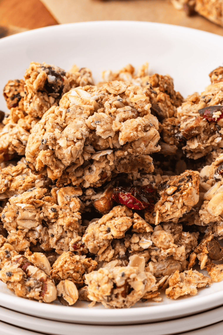 Copycat Kashi GoLean Crunch served over Greek yogurt with fresh berries