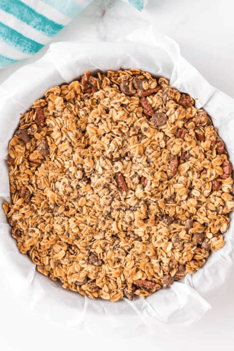 Homemade copycat Nature Valley Protein Granola with big crunchy peanut butter clusters