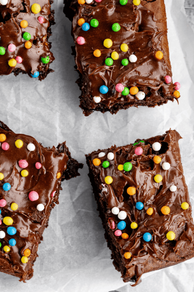 Fudgy brownies baked in a 6-inch pan inside the Ninja Crispi